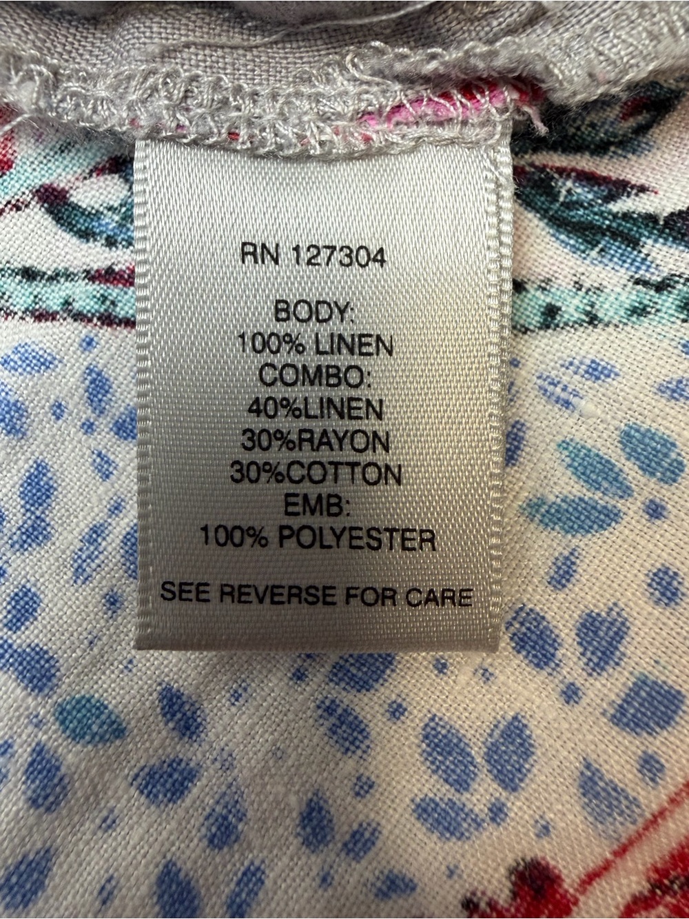 John Mark Linen Embroidered Floral Patchwork Tunic Shirt Boho Cottagecore XL - Picture 11 of 15